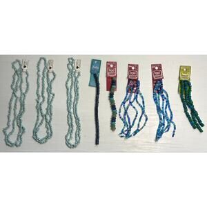 Blue Bead Lot Czech Glass Shell Chip Beads